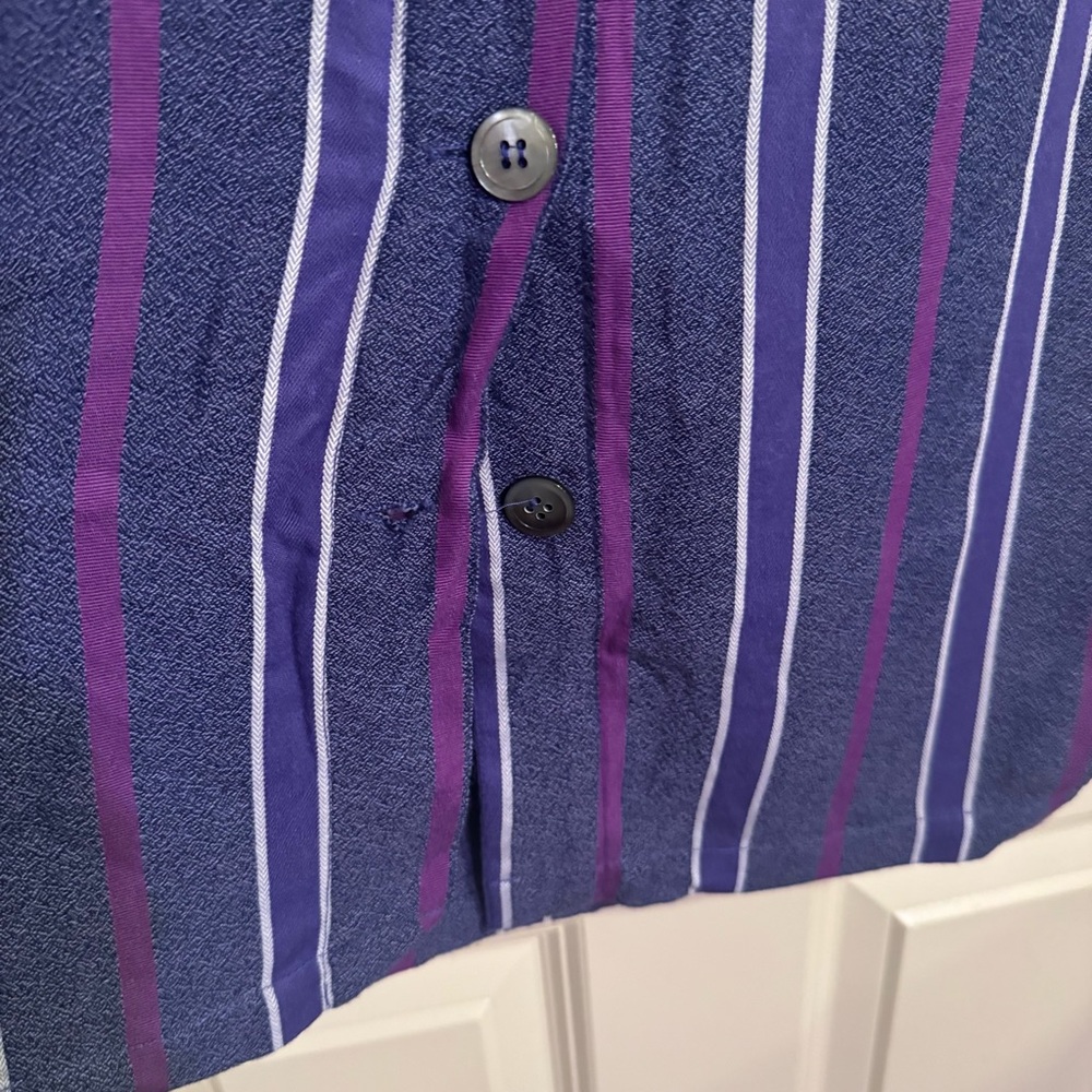 Vintage Esprie Striped Purple and Blue Women's Skirt - Picture 5 of 6